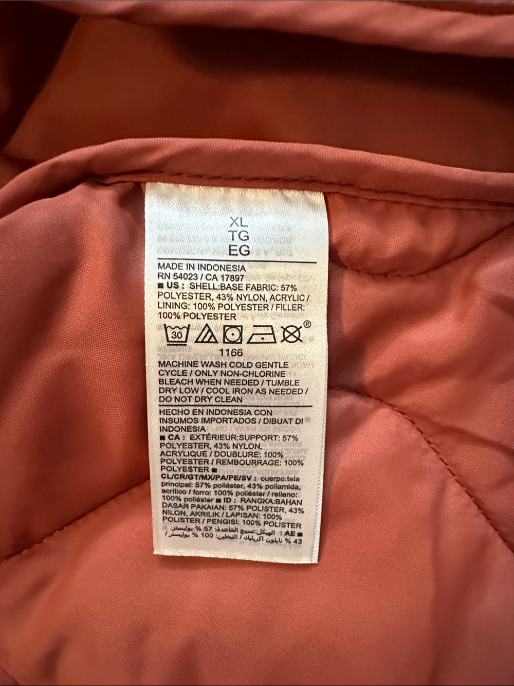 Old Navy Quilted Hooded Puffer Coat in Rusty Red - Picture 2 of 4